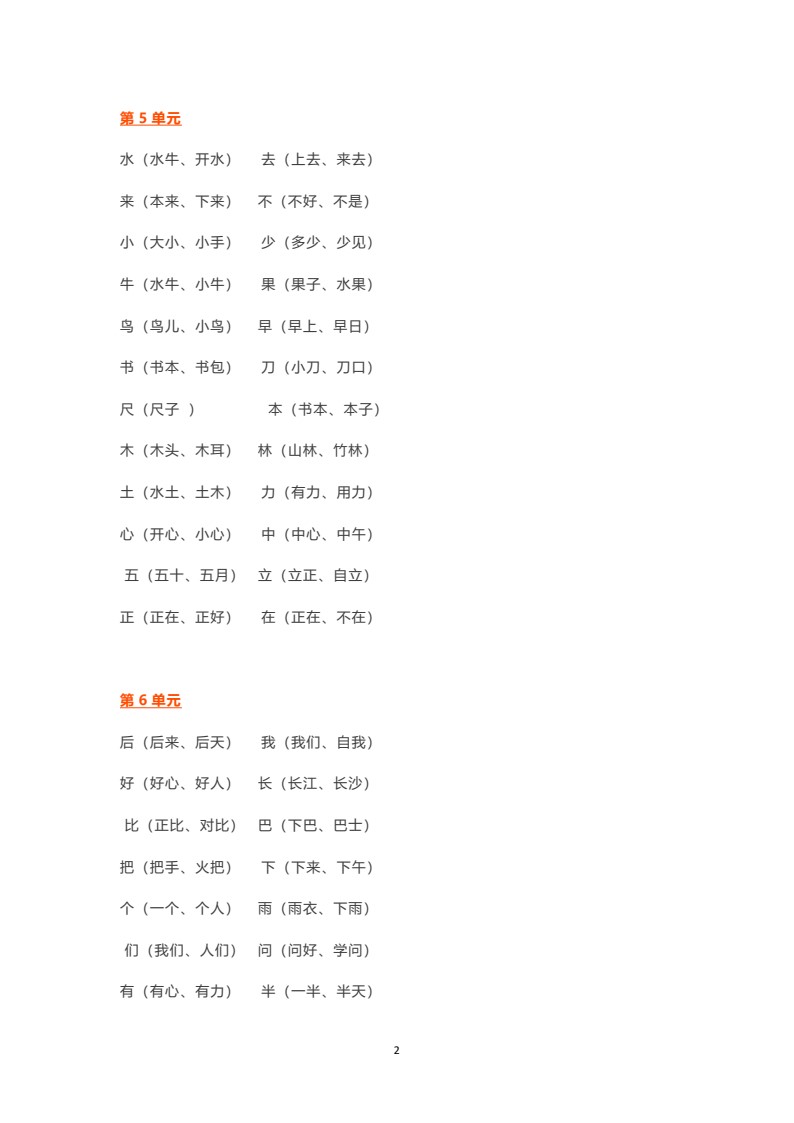 部编版一年级语文上册知识要点预习_02