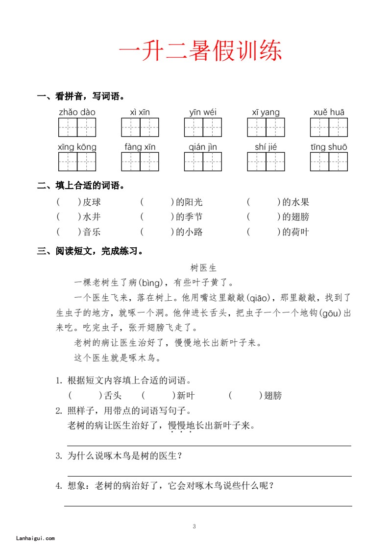 一升二暑假训练(lanhaigui.com)_03