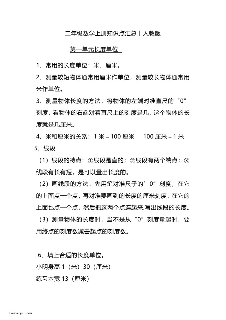 二（上）人教版数学重点知识点汇总(lanhaigui.com)_01