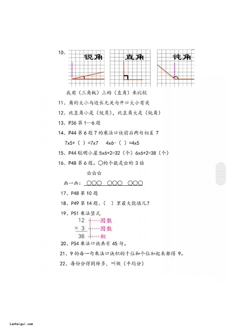 二（上）青岛版数学重点知识点预习(lanhaigui.com)_02