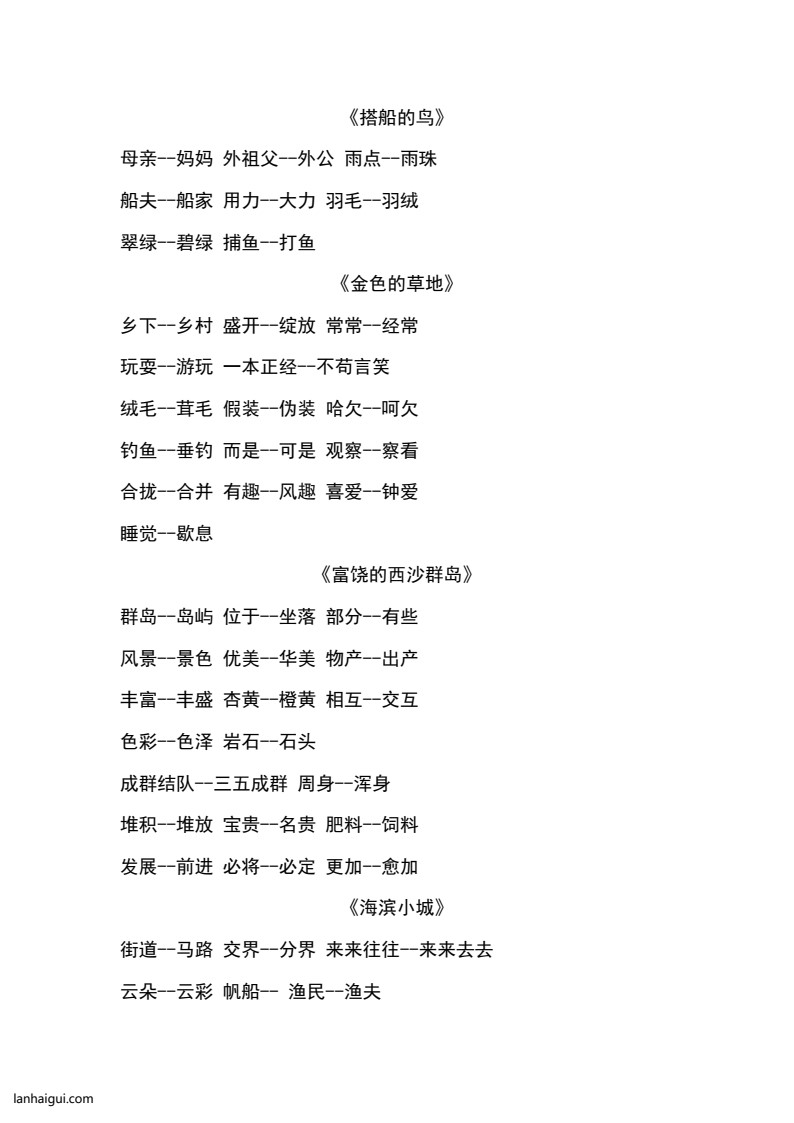 三(上）语文近义词和反义词汇总(lanhaigui.com)_03