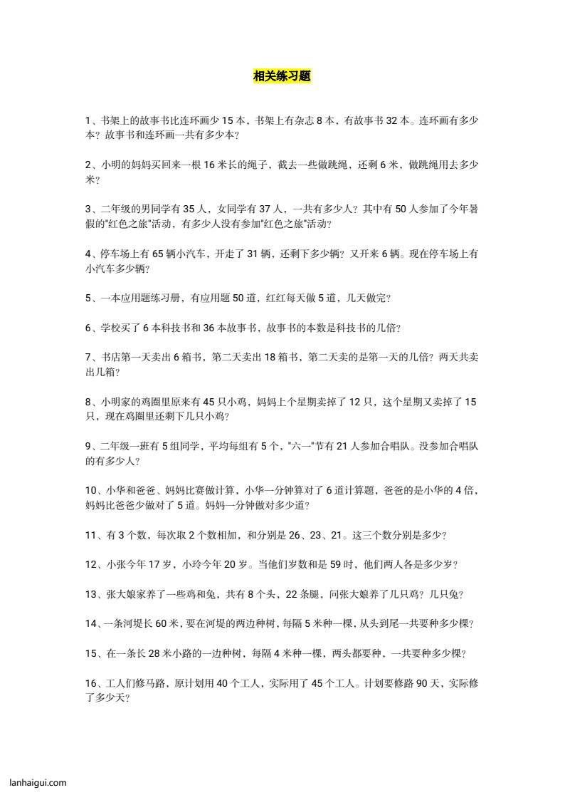 小学1—6年级重点公式＋配套习题(lanhaigui.com)_03