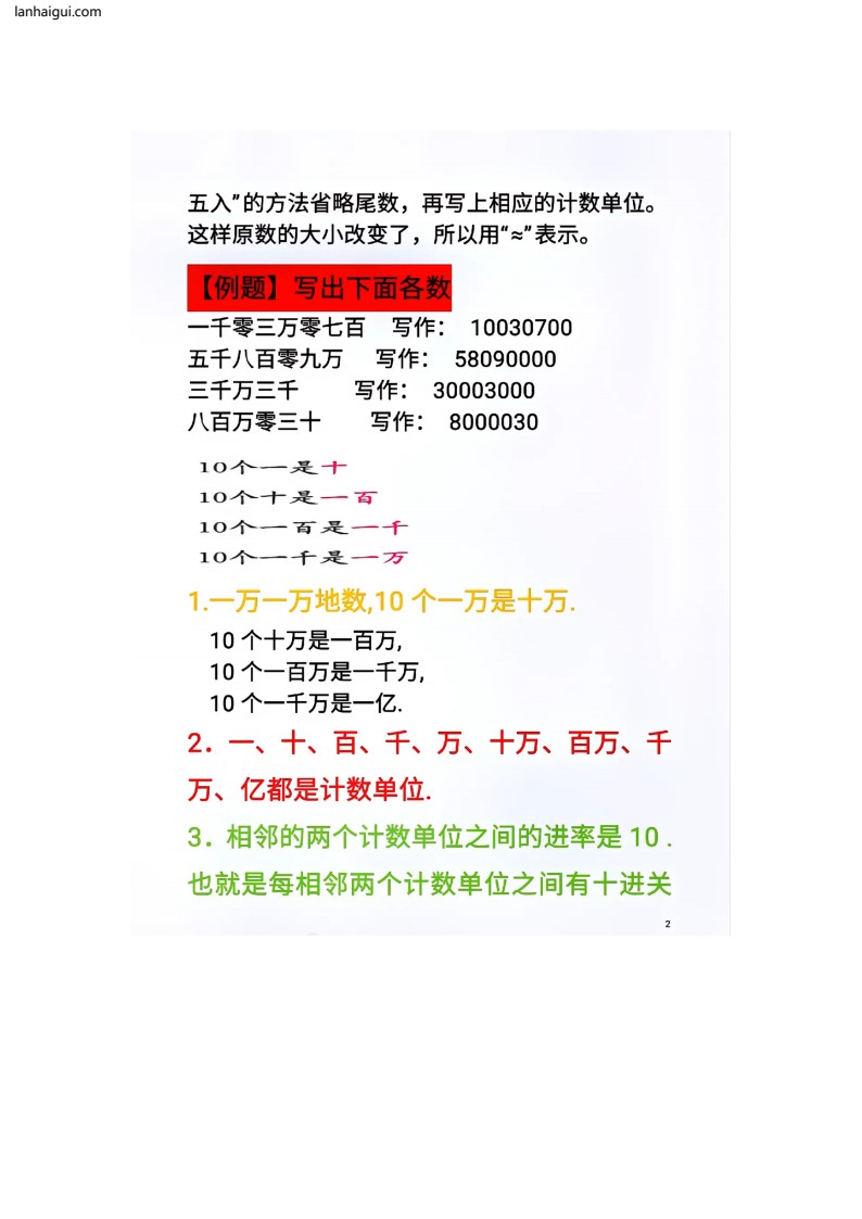人教版数学四年级上册重点内容(lanhaigui.com)_02